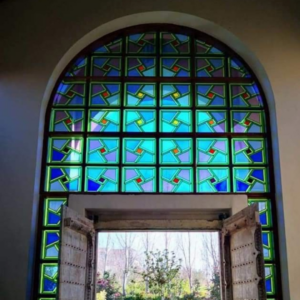 Maroccan style stained glass window