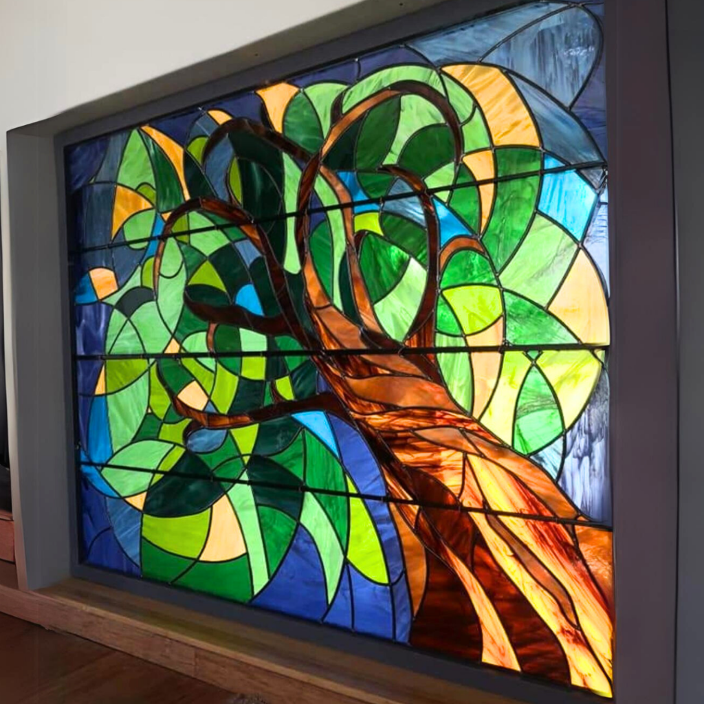 stained glass tree window