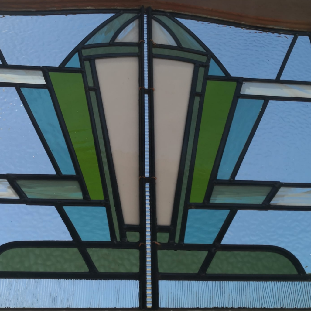 art deco stained glass panel