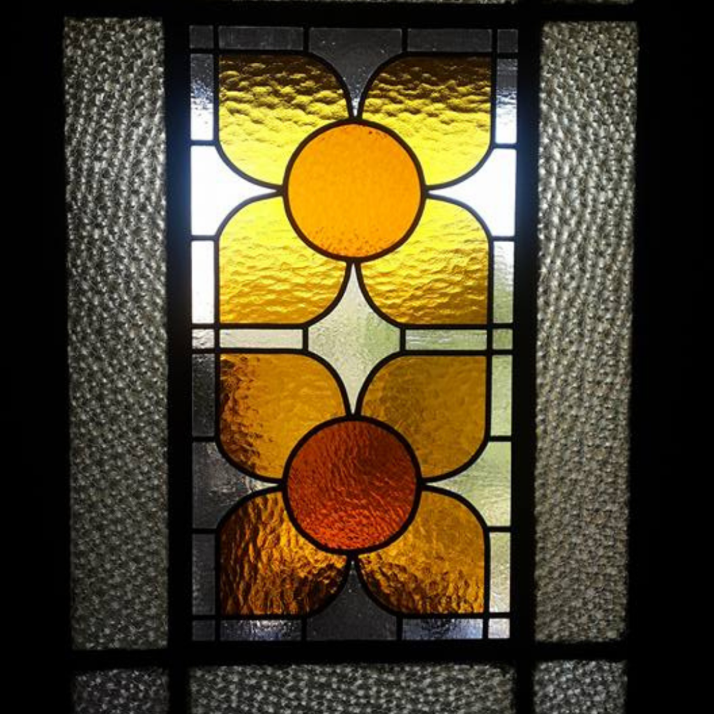 plain flower stained glass window